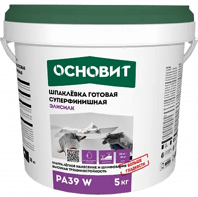 Готовая шпаклевка для ремонтных работ ОСНОВИТ ЭЛИСИЛК РА39 H (5 кг)